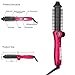 Hair Curling Brush Travel Hair Curling Irons Folding Portable Dual Voltage 100-240V for USA Heated Ceramic Iron Straightener MCH Heating Technology Anionic Hair Care Rose Red SU001