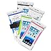 Ace Teah Universal Waterproof Case Clear Snowproof Dirtproof Cellphone Pouch Dry Bag Case Cover for Outdoor Activities Swimming, Surfing, Fishing, Skiing - Blue, Green, Black, White, Pink (5 Pack)