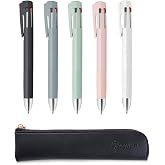 QULLITY ZEBRA Blen4+S 0.7mm multifunction Pen (0.7mm Black/Blue/Red/Green and 0.5mm Mechanical Pencil) 5 Colors Set, original Black slim pen case