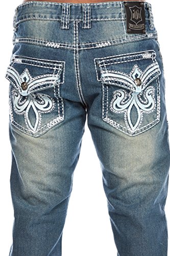 jeans with fleur de lis on pocket