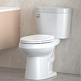 Two-Piece Toilets for Bathrooms, Comfort ADA Height 17.5", Elongated with Under-Locking Lid, Soft Close Seat, Powerful Flush 