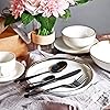 Cutlery Set, HOBO Black 24-Piece Stainless Steel Flatware Set, Silverware Dinnerware Set Service for 6, Tableware…