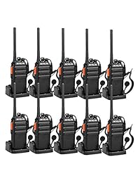 Retevis H-777S Radios bidireccionales Reciclaje de largo alcance FRS Radio Vox Security Walkie Talkies comercial con audífono para adultos (paquete de 10)