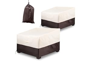 ALSTER Outdoor Chair Covers 2 Pack, Patio Chair Covers(35" L x 40" W x 33" H), Upgraded Oxford Durable and Waterproof Beige Furniture Covers for Lounge Deep Seat, Rain Snow Dust Wind-Proof