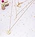 MOLOCH Layered Choker Necklace Delicate Multilayer Chain Insignia Coin Pendant Necklace Set Women Jewelry (Gold)