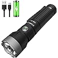 Toyanuo Rechargeable Flashlight, Versatile Tactical Flash Light, Portable Flashlights with 5 Mode USB Cable, Flashlights for Home and Outdoor (Black)