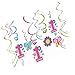 Amscan Foil Swirl Decorations | 1st Birthday Girl |Flowers and Butterflies Collection, 12 Pieces, Multicolor