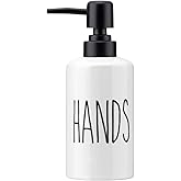 FE Hand Soap Dispenser, 10oz Ceramic Soap Dispenser for Bathroom with Plastic Pump(Hands)
