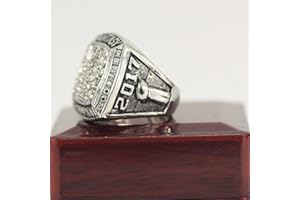 Kuseli 2017 Fantasy Football Championship Ring Trophy Prize for Fans Mens' Souvenir Gift - Silver