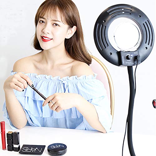 Selfie Ring Light Photo Live Stream Video Make Up Light Lamp Dimmable 8-inch 24W 5500K for Portrait Photography and YouTube Vine Video Shooting - Thumbnail 6