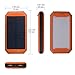 Solar Power Bank, PowerGreen10000mAh Solar Charger 2-Port USB - External Battery Pack Charger for iPhone 6/6s,Andriod,HTC and More (Orange)