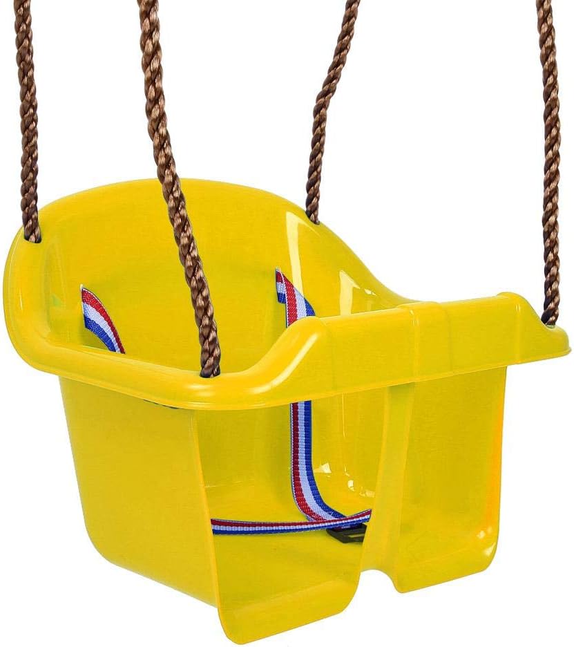 Cikonielf Asiento de plástico para columpio columpio de jardín con cuerda ajustable para