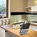HOBO, Stainless Steel Chef Knife Acrylic Block Professional Non-slip Handle, Kitchen Scissors, Cooking, Black Cutlery Set