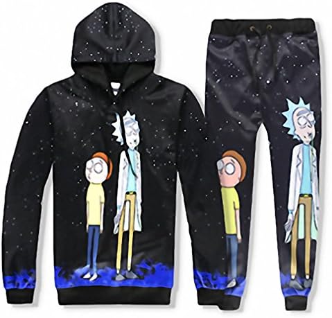 KovLee Cosmos new Set Starry sky galaxy 3D Print Hooded sweatshirt fashion Harajuku Hoodie Sweatshirts+pants Set 1 L