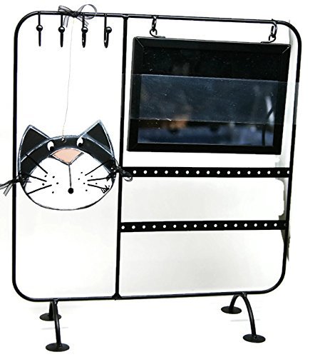 Porte Bijoux Noir Ou Blanc Avec Tete De Chat Noir Presentoir A Bijoux Chat Support Pour Colliers Et Boucles D Oreilles Chat Rangement Colliers Amazon Fr Handmade
