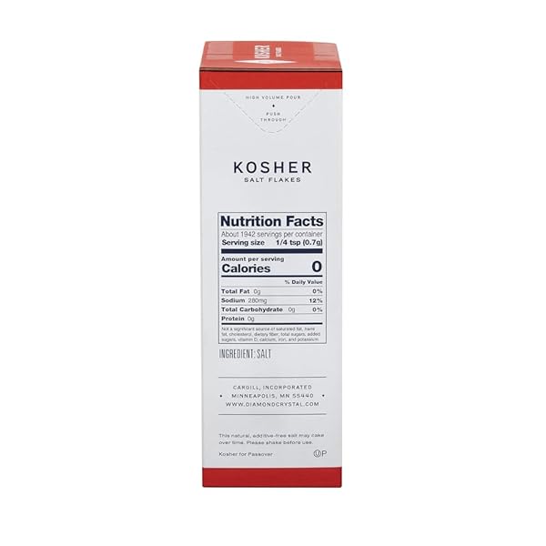 DIAMOND CRYSTAL KOSHER SALT – FULL FLAVOR, NO ADDITIVES – PURE AND NATURAL SINCE 1886-3 POUND (NEW PACKAGING)