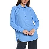 Jones New York womens Ls Shirttail Side Button Popover Tunic