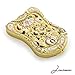 Jinvun Amazing Antique-Like Compact Mirror: Durable Travel Purse Makeup Mirror With Luxury Vintage Design, Shield Shape, Magnification & Clear Reflection-Unique Jewellery Gift (Gold)