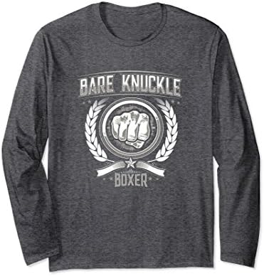 Unisex Bare Knuckle Boxer Long Sleeve T-shirt for Pugilists Medium Dark Heather