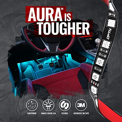 OPT7 Aura PRO Bluetooth Interior Car Light Kit, 6pc Single Row RGB LED