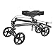 Clevr Foldable Medical Steerable Knee Walker Scooter, Crutch Alternative Silver, W/ Deluxe Brake System & Basket