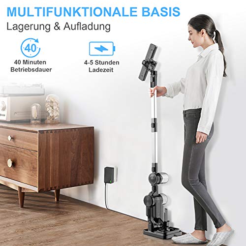 oneday® Akku Handstaubsauger, Doppelt Pro-Zyklon Kabelloser Staubsauger, 1 L Staubbehälter, 40 Minuten Reinigungszeit,mit 9 Zubehör[Energieklasse A+]
