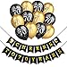 Konsait 70th Birthday Party Decorations Kit, Cheers to 70th Birthday Banner for Her Him, Celebration 70th Birthday Latex Balloons black and gold for 70 Years Old Party Decoration Supplies Favors
