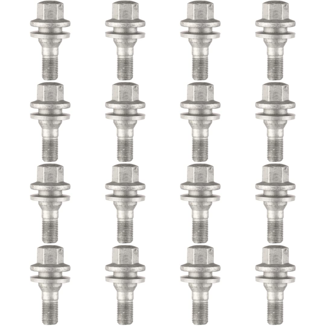 Ellis Excellence Set of 16 Replacement Security Bolts Nuts, Flat Washer, M12 x 1.25, 17 Hex - Compatible With Citroen & Peugeot โ image 1