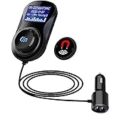 Bluetooth FM Transmitter, Bluetooth Car Adapter, Wireless In-Car Bluetooth Receiver Hands-free Car Charger with Dual USB Ports For iPhone Samsung, Supporting TF Card Mp3 Player