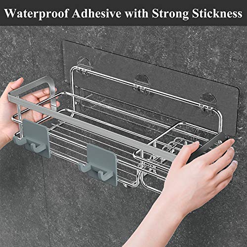 Nieifi Shower Caddy with Built In Soap Holder Dish with Hooks, Shower