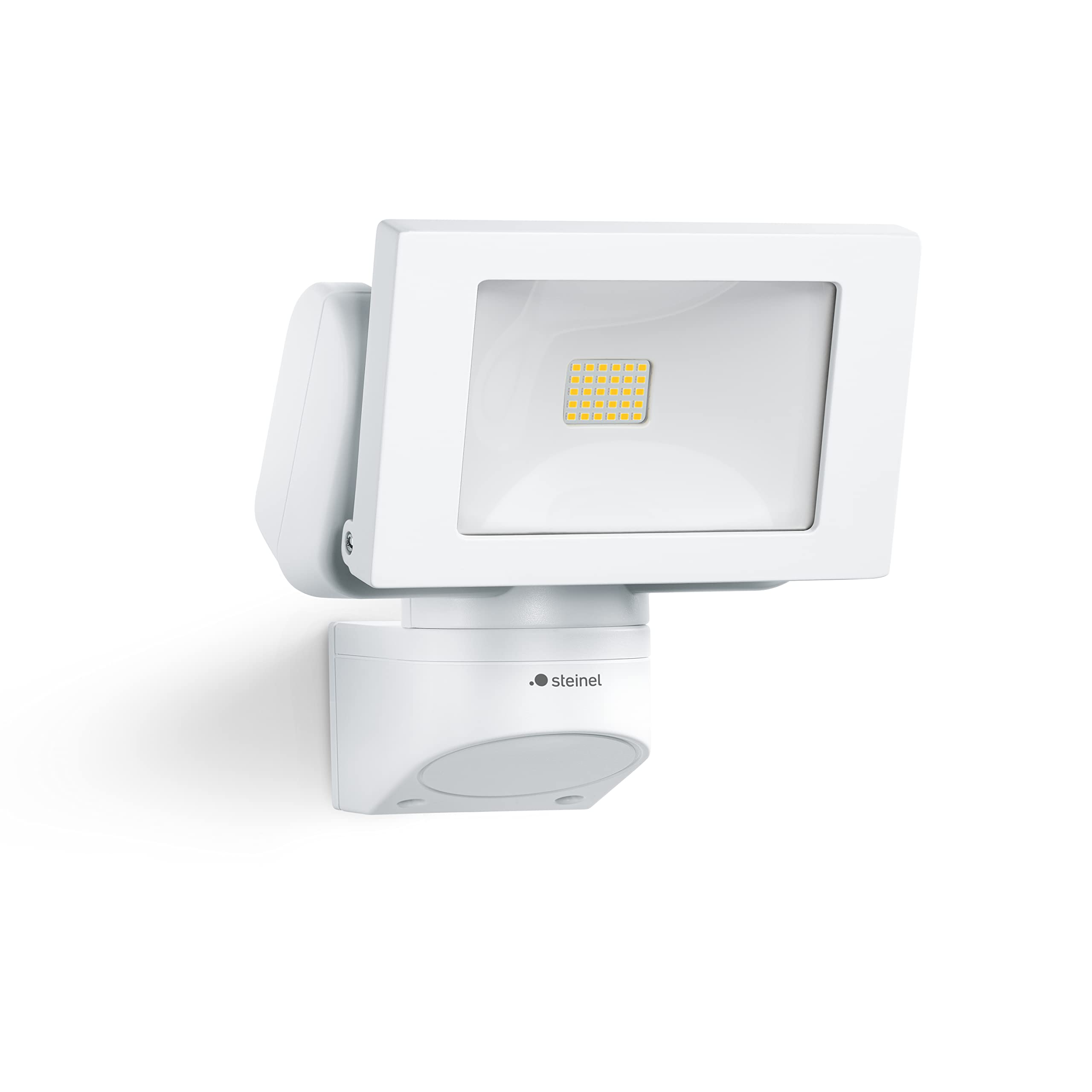 Steinel Spotlight LS 150 white, 14.7 W floodlight, swivelling spot head, neutral white LEDs (4000 K), IP44, aluminium