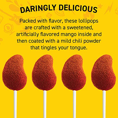 Vero Mango Lollipops Coated with Chili Powder, Hot and Sweet Candy