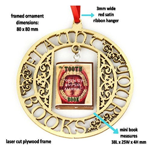 The TOOTH BOOK Vintage Dentistry Dental Teeth Molar Clay Mini Book Framed Ornament by Book Beads