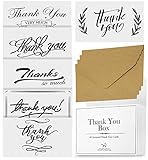 50 Thank You Cards With Envelopes - Occasion and Gender Neutral – Bulk Box 4x6 In Postcard Style (Unfolded) For Personalized Thank-you Notes -For Graduation, Teachers, Business, Funeral, Bridal Shower