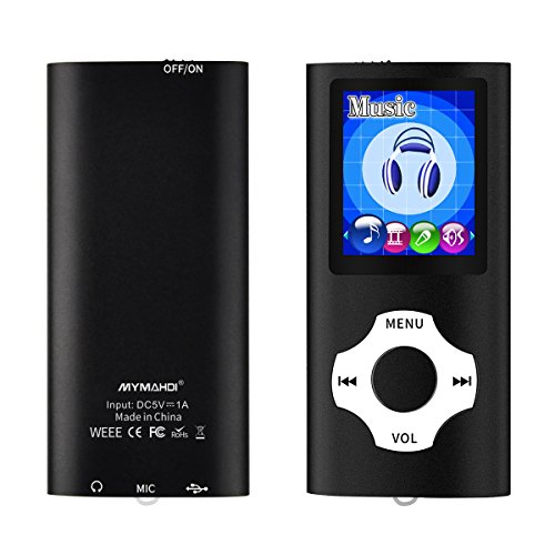 Mymahdi MP3/MP4 Portable Player,Black With 1.8 Inch LCD Screen and