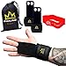 Leather Gymnastics Grips with Wide Wrist Wraps & Resistance Bands Set | Crossfit Grips | Wodies | Crossfit Gloves for Men & Women