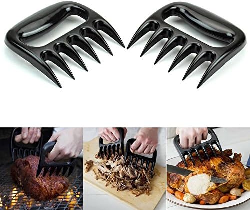 TOBAO The Original Shredder Claws -Pulled Pork Shredder Claws-Handle, Shred, and Cut Meats - Essential for BBQ Pros - BPA Free Barbecue Paws (Black)