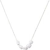 Stainless Steel Freshwater Pearl Pendant Necklace Link Chain Jewelry Gift for Women
