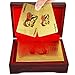 SandiaSummer 24K Gold Foil Playing Cards $100 Dollar Poker Full Deck with Wood Box