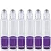 Glass Roller Bottles with Stainless Steel Roller Balls Essential Oil Premium Frosted White Glass Bottles 10ml-Metal Balls,Roll on Bottle for Aromatherapy,Perfumes and Lip Balms-6 color choices(Purple)