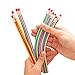 Mega Stationers Multi Colored Striped Magic Pencil With Eraser, 12 Inches long, Soft Bendy Flexible For Kids- Great Fun!! Gift For Students or Children (20)