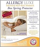 Allergy Luxe Arm & Hammer Antimicrobial Bed Bug Proof Barrier Zipper Box Spring Cover, Dust Mite Insect & Waterproof Encasement Hypoallergenic Protector - King Size 78 x 80 in. Lifetime Warranty