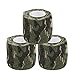 Uning Self-adhesive Protective Camouflage Tape Wrap 5CM x 4.5M Tactical Camo Form Multi-functional Non-woven Fabric Stealth Tape Stretch Bandage for Outdoor Military Hunting (Pack of 3)