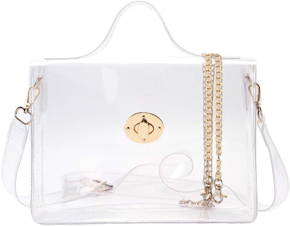 LOPHORINA Clear Handbags for Women Transparent Crossbody Bags NFL Stadium Approved