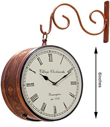 Max Engineering Enterprises Vintage Railway Station/Platform Double Side 6" Antique Wall Clock decorative