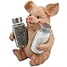 Decorative Pig Glass Salt and Pepper Shaker Set with Holder Stand in Farm Animal Figurines, Sculptures & Statues or Rustic Country Kitchen Decor and Restaurant Table Spice Rack Decorations As Gifts