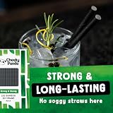 The Cheeky Panda Disposable Paper Cocktail Straws Black 250 Pack Bamboo view 3