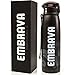 Embrava Stainless Steel Water Bottle by 18 Ounce - BPA Free - Sweat & Leak Proof w/One-Click Swing Top Lid - Double Walled and Insulated - Made for Ice Cold Drinks
