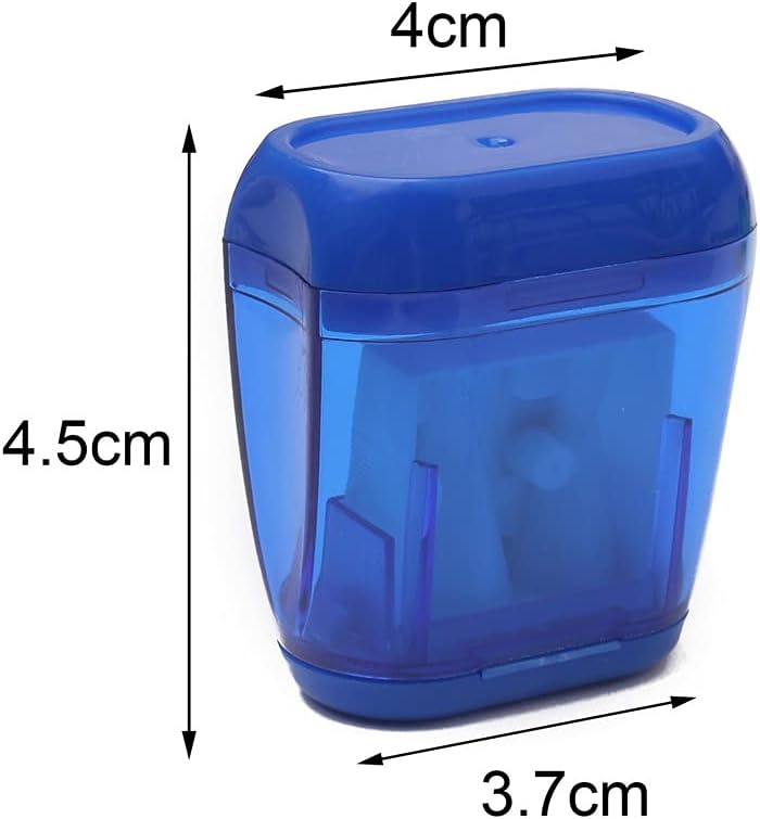 4 pcs Pencil Sharpener, Dual Holes Sharpener with Lid for Kids Colored Plastic Manual Pencil Sharpeners for Office Home Supply : Office Products