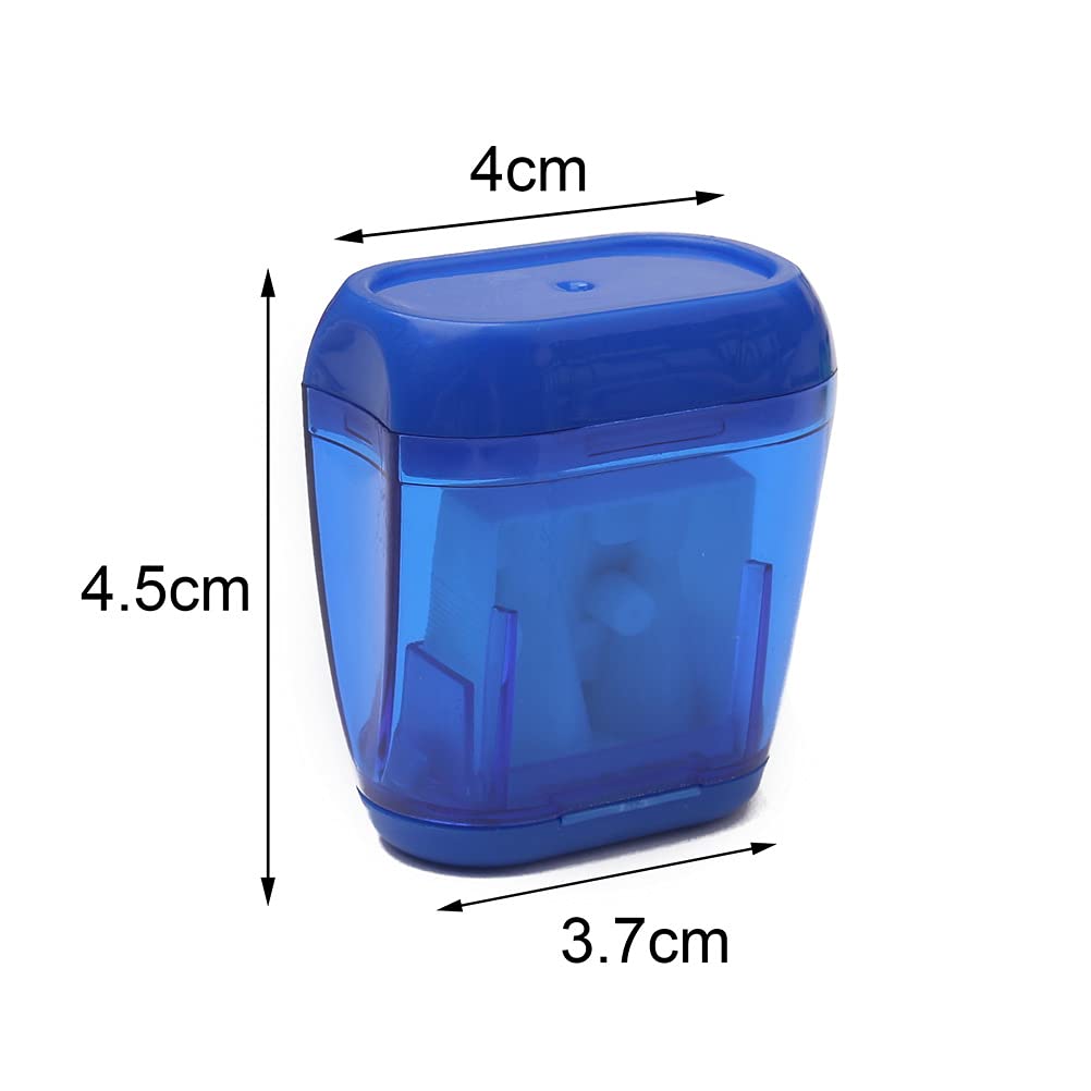 Pencil Sharpeners, 4pcs Pencil Sharpener Manual Colorful Dual Holes Compact Handheld Pencils Sharpener with Lid Portable Pencil Sharpener for Kids Adults School Office Home